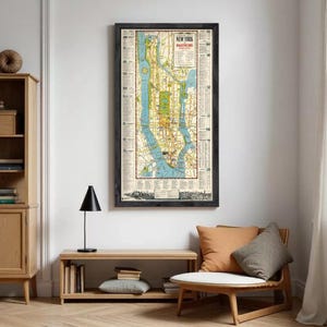New York Subway 1946 Vintage Map Print | Retro Underground NYC Wall Art Decor