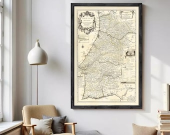 1700 Portugal Map Print | Vintage Mapa de Portugal Wall Art