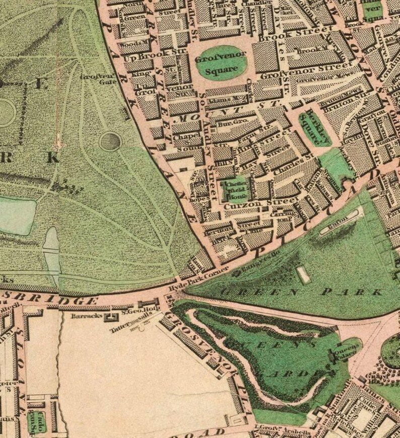Old London Map 1814 Vintage Large Map London | Wall Map Print imagen 5