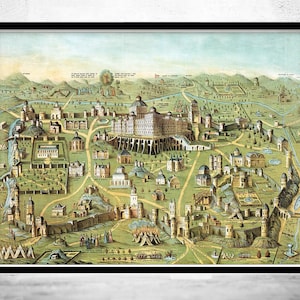 Old Map of Jerusalem Holy Land Palestine 1871 Vintage Map  | Vintage Map Wall Art Print | Large Map Print | Home Decor Wall Art