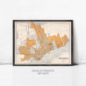 Old Map of Montreal Canada 1915 Vintage Map | Wall Map Print