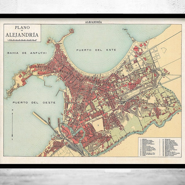 Old map of Alexandria Egypt 1900 Vintage Map  | Vintage Poster Wall Art Print | Wall Map Print | Old Map Print