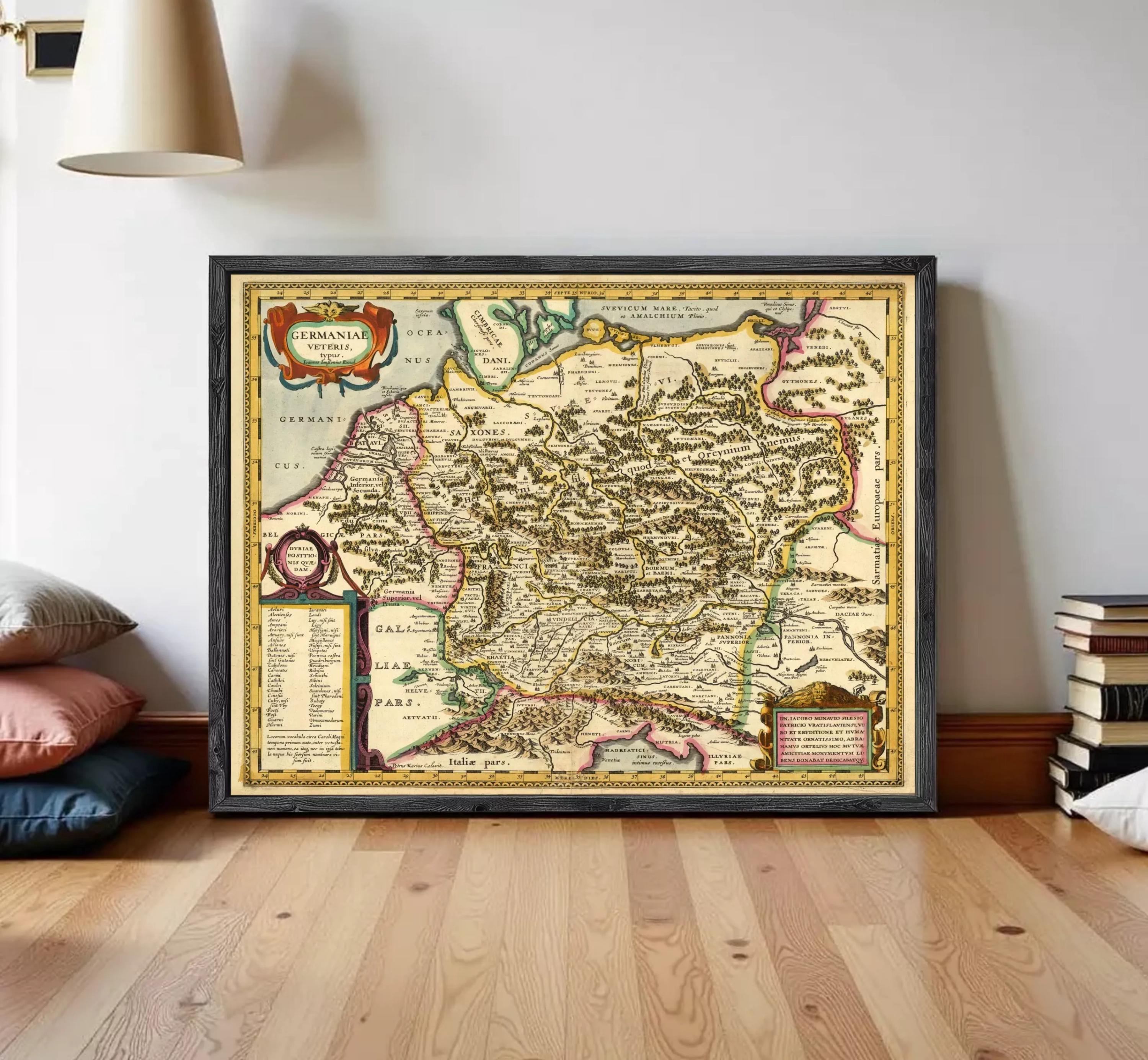Vintage Map of Germany 1630 | Antique Wall Décor Art Print - Etsy Portugal