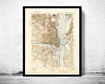 Old Map of Alexandria Virginia Columbia Maryland  | Vintage Poster Wall Art Print | Wall Map Print | Old Map Print