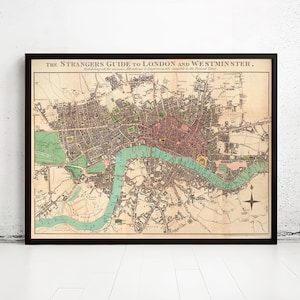 Old Map of London Map 1806 Vintage Map | Vintage Map Wall Art Print | Large Map Print | Home Decor Wall Art