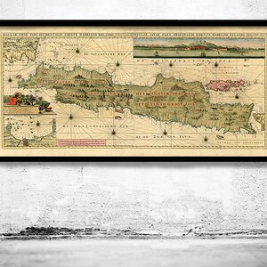 Old Map of Java and Madura Islands Indonesia 1730 Vintage Map | Vintage ...