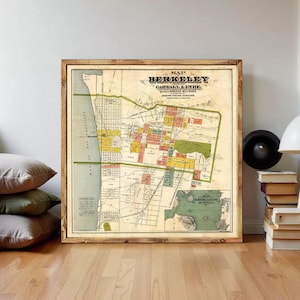 Old Map Berkeley California 1880 Vintage Map | Wall Map Print