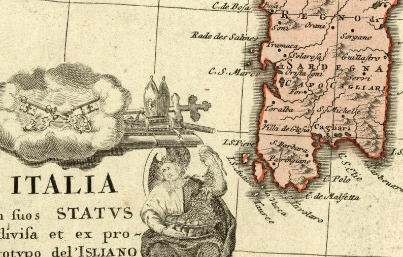 Antique Map of Italy 1742 | Vintage Italia Wall Decor Print image 5