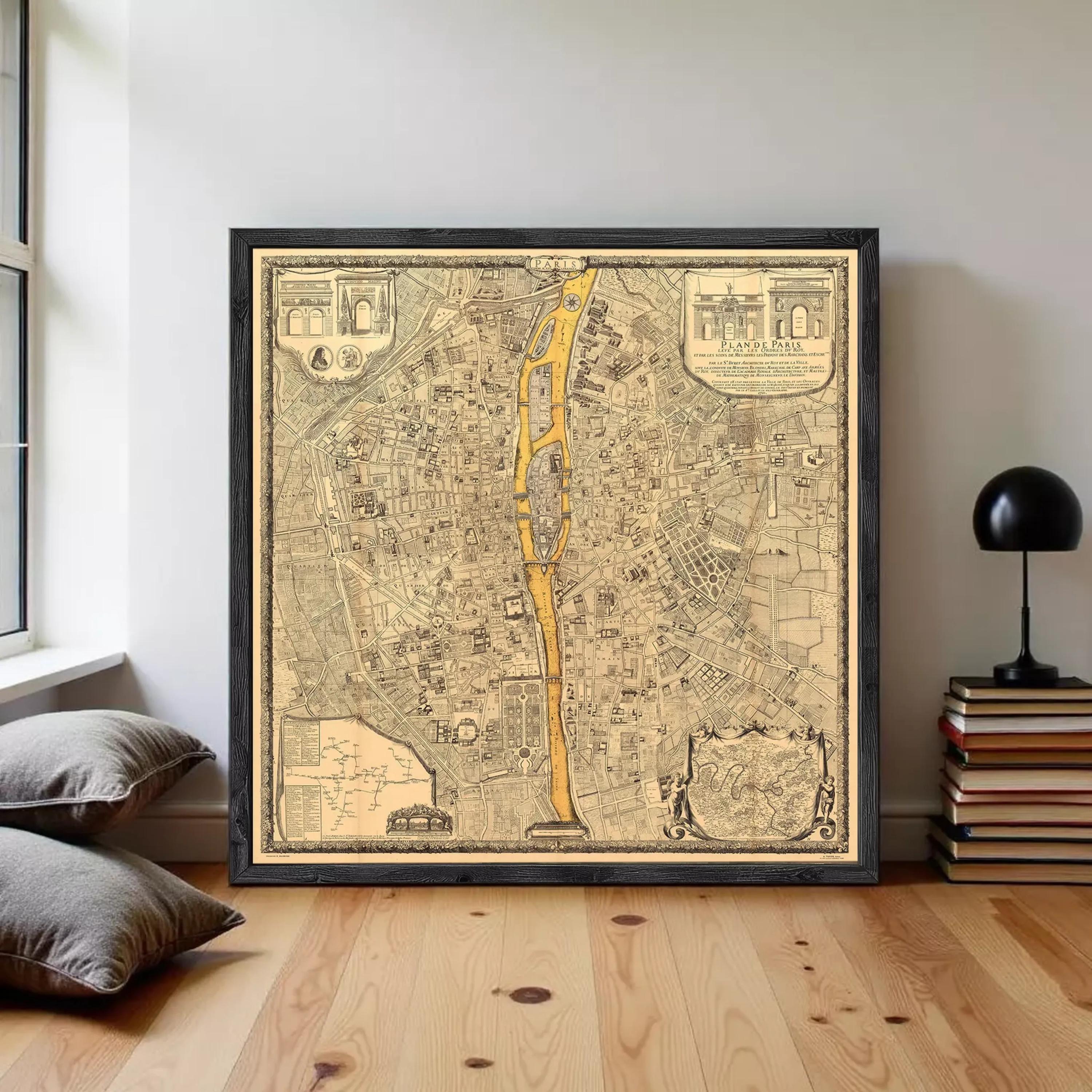 Old Map of Paris France 1710 Vintage Map | Wall Map Print - Etsy Australia
