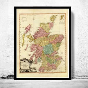 Old Map of Scotland 1778 Vintage Map | Vintage Map Wall Art Print | Large Map Print | Home Decor Wall Art