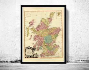 Old Map of Scotland 1778 Vintage Map | Vintage Map Wall Art Print | Large Map Print | Home Decor Wall Art