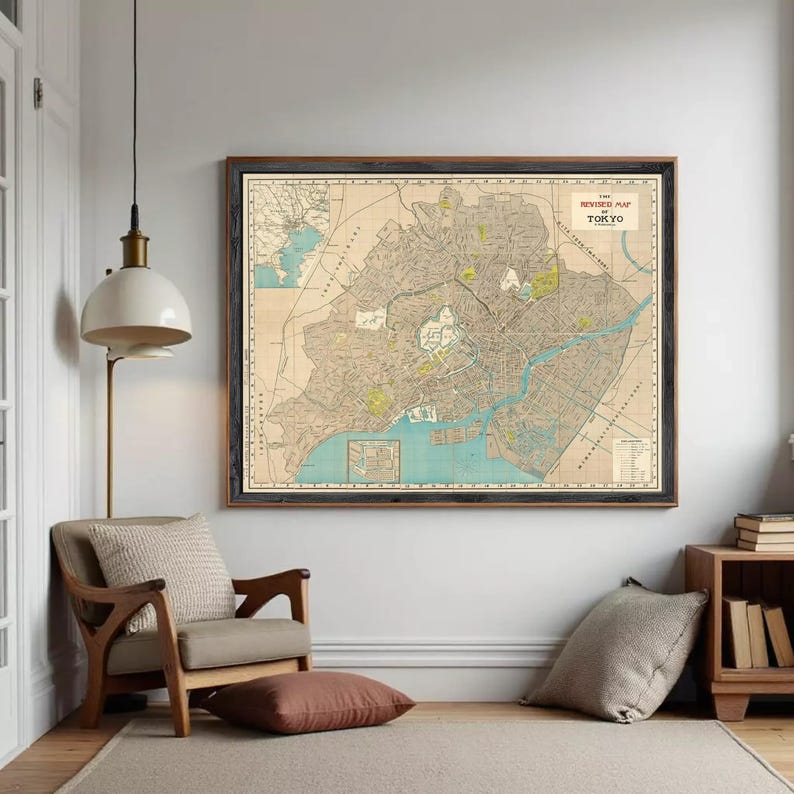 Old Map of Tokyo Japan 1907 Vintage Map | Wall Map Print - Etsy