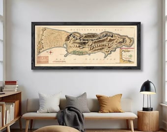 Old Map of Gibraltar Spain 1762 Vintage Map | Wall Map Print