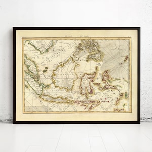Old Map of Indonesia 1771  | Vintage Map Wall Art Print | Large Map Print | Home Decor Wall Art