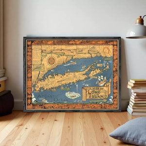 Vintage Map Long Island 1933 | Wall Art Décor Reproduction Print
