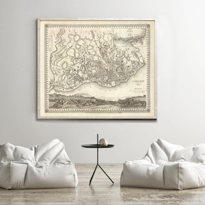 Vintage Map of Lisbon Portugal 1844 Map | Antique Wall Art Décor Print image 4
