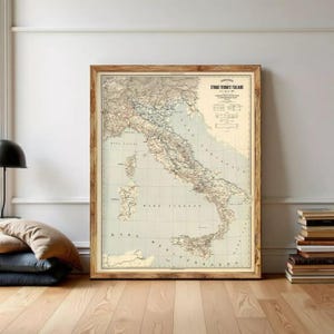 Old Map of Italy 1891 Italia Vintage Map | Wall Map Print