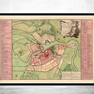 Old Map of  Saint Petersburg 1776 Vintage Map | Vintage Map Wall Art Print | Large Map Print | Home Decor Wall Art