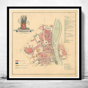 Old Map of Maastricht Netherlands 1860 Vintage Map | Vintage Map Wall Art Print | Large Map Print | Home Decor Wall Art
