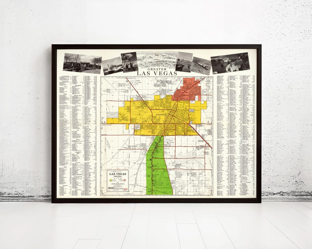 Beautiful Old Map of Las Vegas Nevada Vintage Map | Vintage Map Wall ...