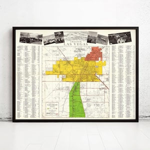 Old Map of Las Vegas Nevada Vintage Map | Vintage Map Wall Art Print | Large Map Print | Home Decor Wall Art