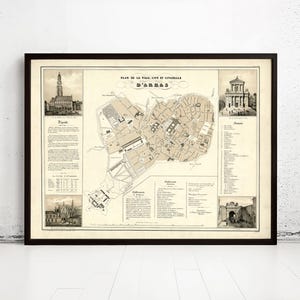 Old Map of Arras France 1894 Vintage Map | Vintage Map Wall Art Print | Large Map Print | Home Decor Wall Art