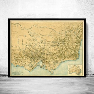 Old Map of Victoria Australia 1896 Vintage Map Victoria AU | Vintage Map Wall Art Print | Large Map Print | Home Decor Wall Art