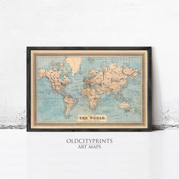 RNK Shops Vintage World Map Waste Basket - Double Sided (Black)並行輸入 Antique Style World Map - Extra Large by Global Mapping