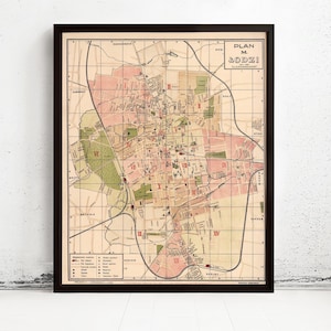 Old Map of Lodz Poland 1927 Vintage Map | Vintage Map Wall Art Print | Large Map Print | Home Decor Wall Art