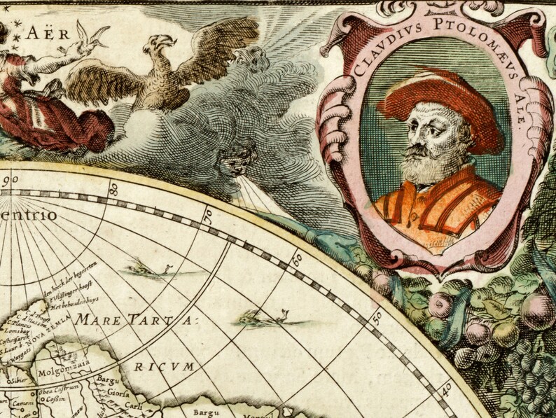 old world map antique map 1641 vintage map vintage poster