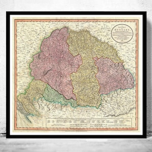 Old Map of Hungary 1799 Vintage Map | Vintage Map Wall Art Print | Large Map Print | Home Decor Wall Art