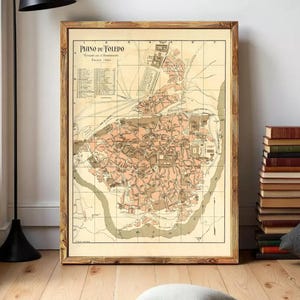 The image is a framed map of the city of Florence, Italy, depicting the layout and surrounding areas.