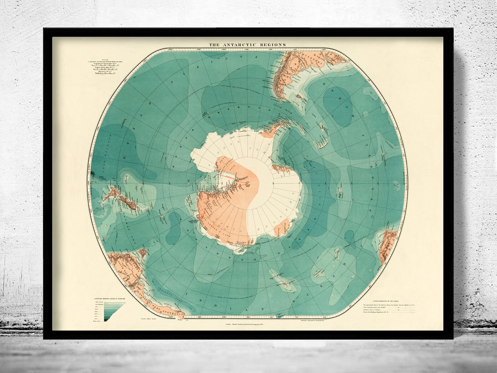 Old Map of Antarctica 1923 Vintage Map of Antarctica Vintage - Etsy UK