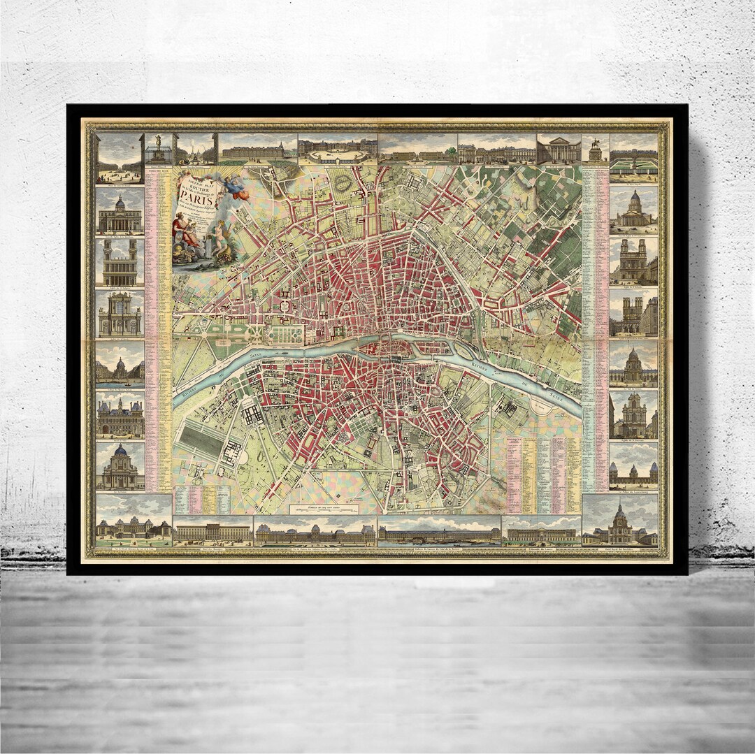 Old Map of Paris 1784 France Vintage Paris Plan Vintage Map Paris ...