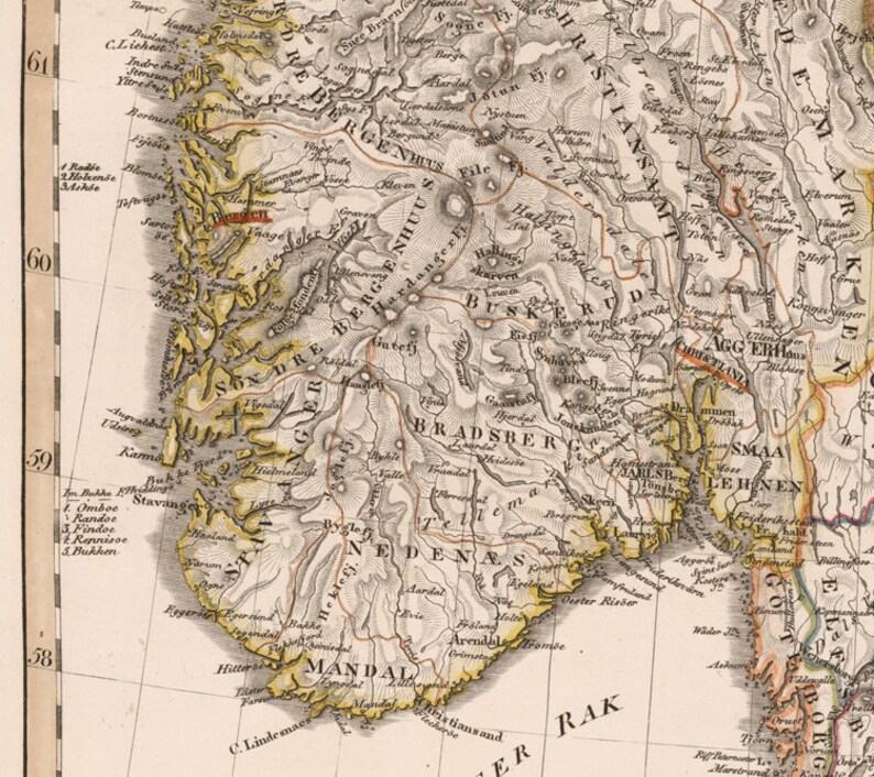 Old Map of Sweden 1824 Vintage Poster Wall Art Print | Etsy