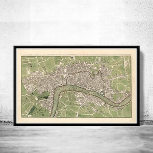 Old map of London 1763 Vintage Map | Vintage Map Wall Art Print | Large Map Print | Home Decor Wall Art