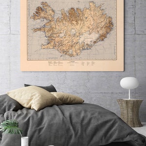 Vintage Map of Iceland Islandia Vintage Map Iceland Vintage Poster Wall Art Print Wall Map Print ...
