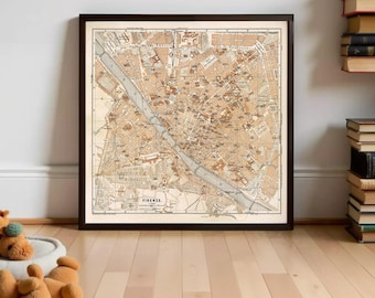 アンティークフィレンツェ地図プリント - 1920年代イタリア