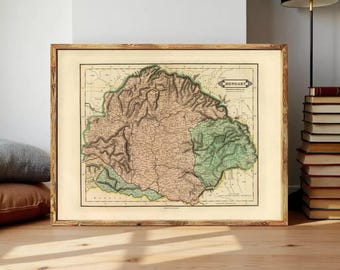 Old Map of Hungary 1831 Vintage Map | Wall Map Print