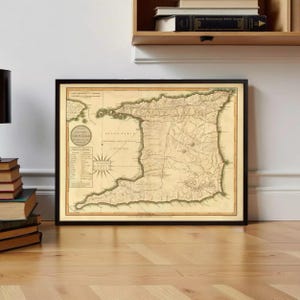 Old Map of Trinidad Tobago 1800 Vintage Map | Wall Map Print