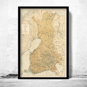 Old Map of Finland 1930 Vintage Map of Finland Vintage Poster Wall Art Print Wall Map Print Old Map Print image 1
