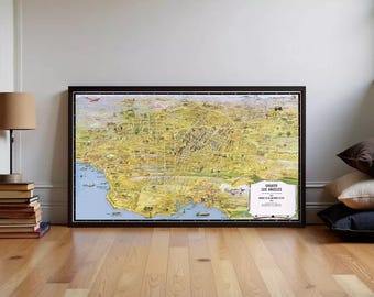 Old Map of Los Angeles 1932 California Vintage Map | Wall Map Print