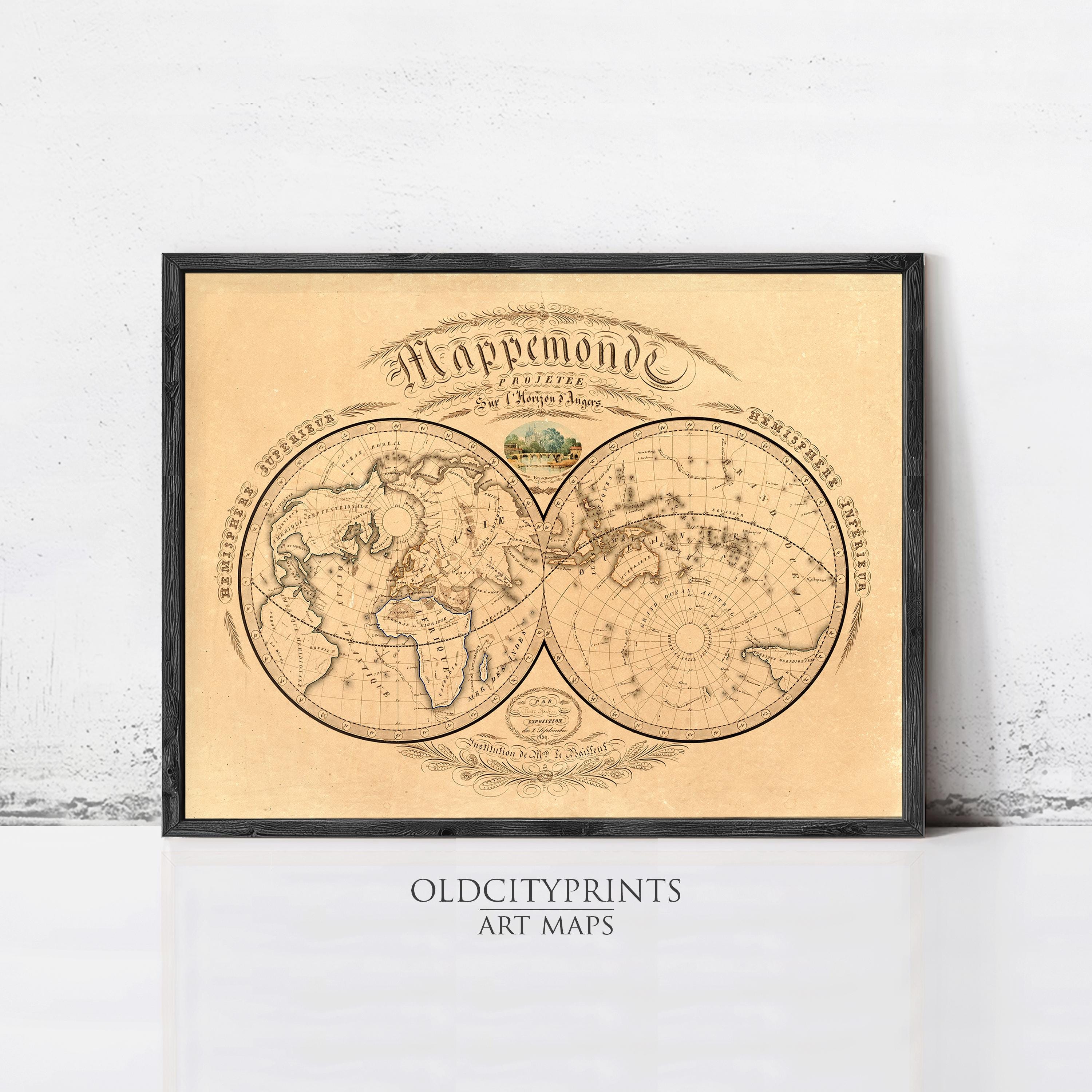 Old Map of the World 1839 Old Map of the World | Vintage World Map