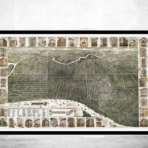 Birdseye View of Philadelphia United States 1886  | Vintage Map Wall Art Print | Large Map Print | Home Decor Wall Art