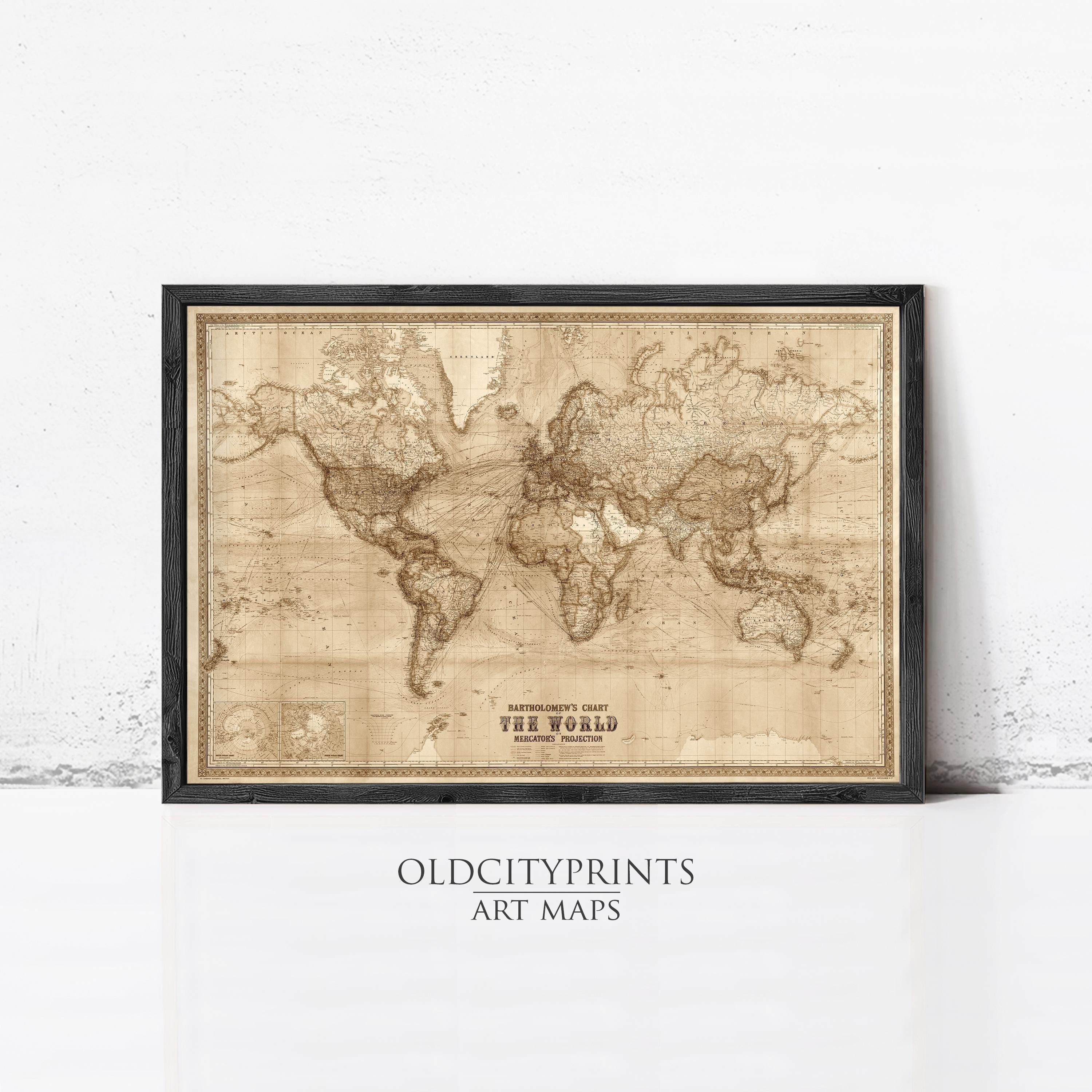 1980s World Map - Etsy