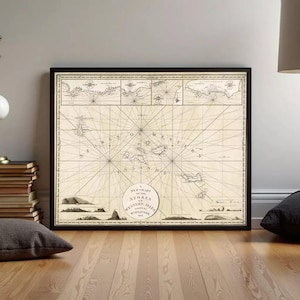 Old Map of Açores Azores Islands 1803 Vintage Map | Wall Map Print