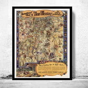 Vintage Poster of  New Mexico Tourism poster travel  | Vintage Poster Wall Art Print |