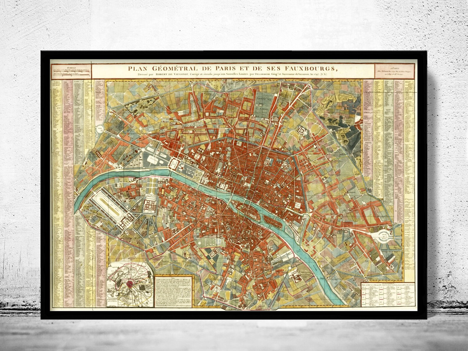 Old Map of Paris 1797 Vintage Map of Paris Paris Wall Map - Etsy