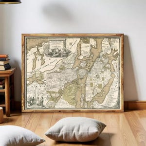 Old Map of Stockholm, Sweden 1720  | Wall Map Print