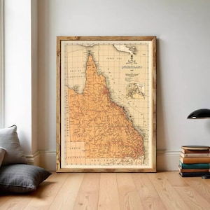 Old Map of Queensland Australia 1939 Vintage Map | Wall Map Print
